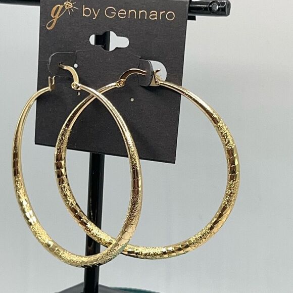 G by GennaroEtched Gold Hoops Earrings $16ea / 3 for $25 - Picture 1 of 6